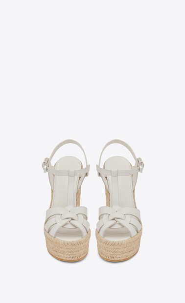 espadrille wedge sandals in leather